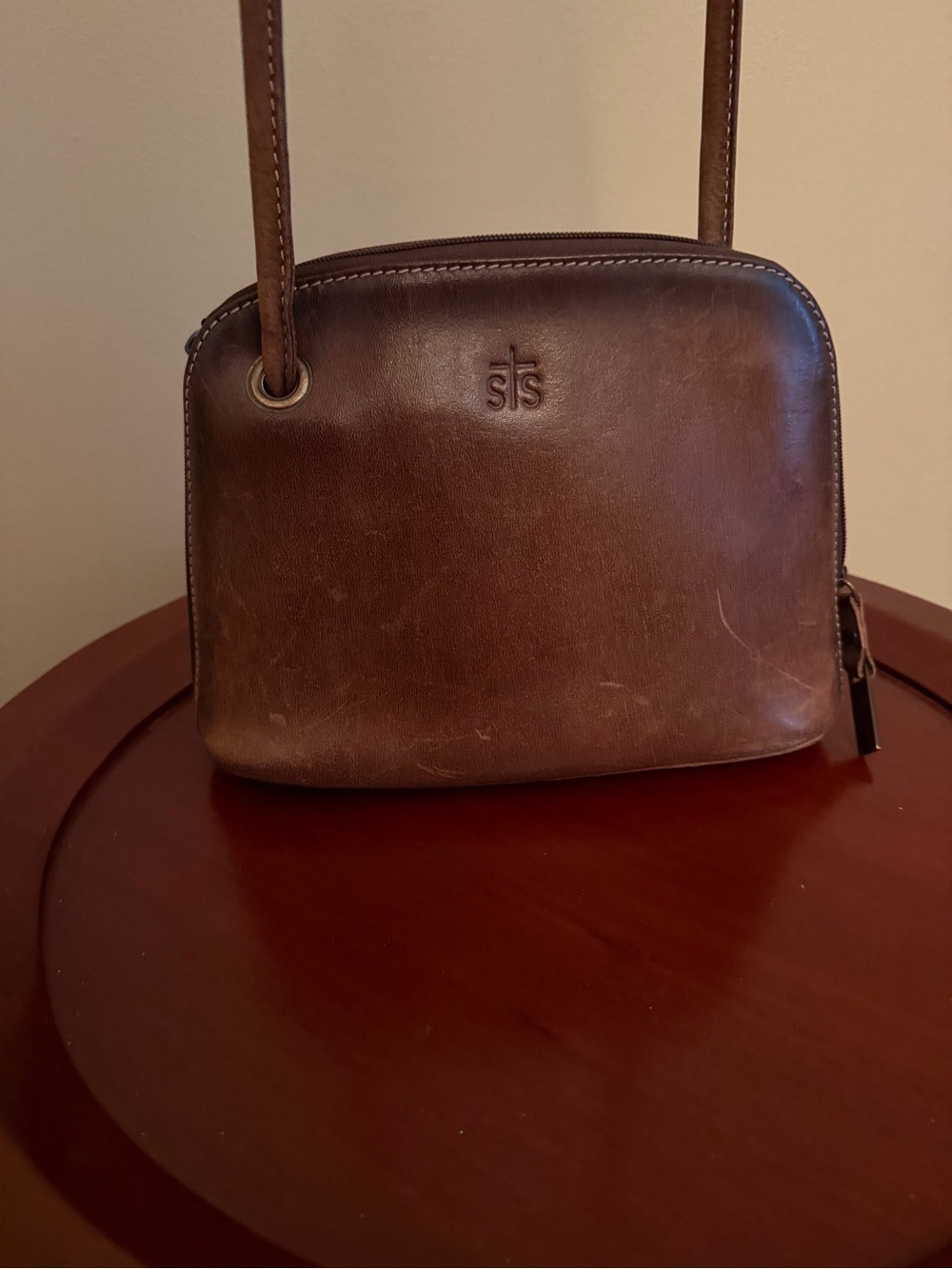 STS Ranchwear Brown Leather Messenger Crossbody Bag